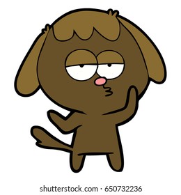 cartoon tired dog