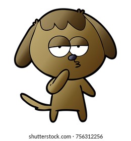 cartoon tired dog