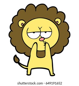 león cansado de caricatura