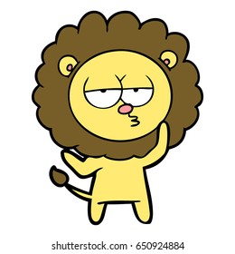 cartoon tired lion