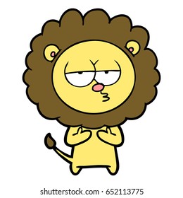 cartoon tired lion