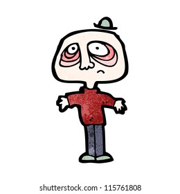 cartoon tired man