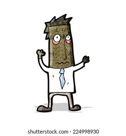 cartoon tired man