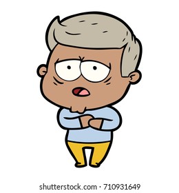 Cartoon müde Mann