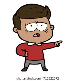 hombre cansado de dibujos animados