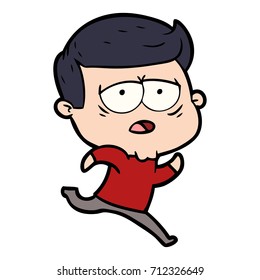hombre cansado de dibujos animados