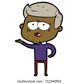 Cartoon müde Mann