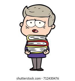 cartoon tired man