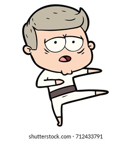 cartoon tired man