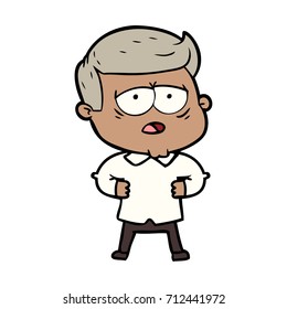 hombre cansado de dibujos animados