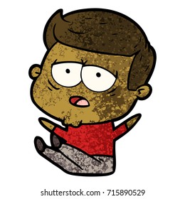 hombre cansado de dibujos animados