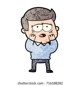 desenho animado homem cansado