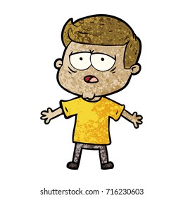 Cartoon müde Mann