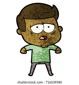 cartoon tired man