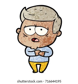 Cartoon müde Mann