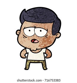 cartoon tired man