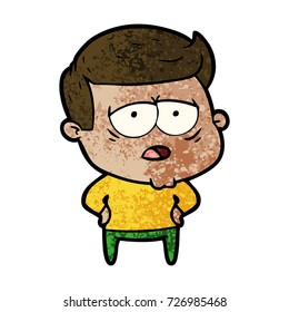 Cartoon müde Mann