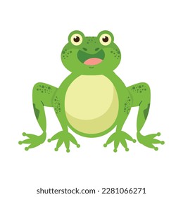 cartoon toad mascot sitting icon isolated