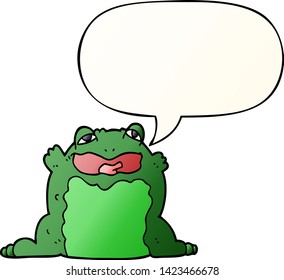 cartoon toad with speech bubble in smooth gradient style