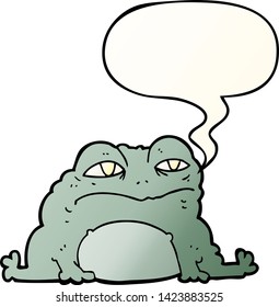 cartoon toad with speech bubble in smooth gradient style