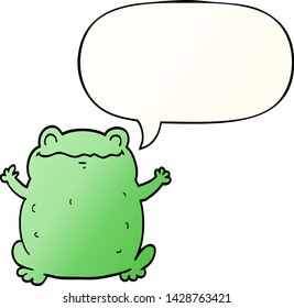 cartoon toad with speech bubble in smooth gradient style
