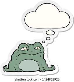 caricatura con burbuja de pensamiento como pegatina impresa