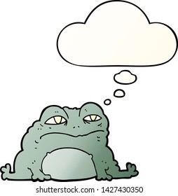 cartoon toad with thought bubble in smooth gradient style