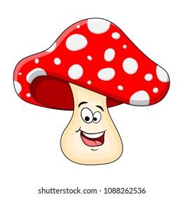 cartoon  toadstool character isolated on white background
