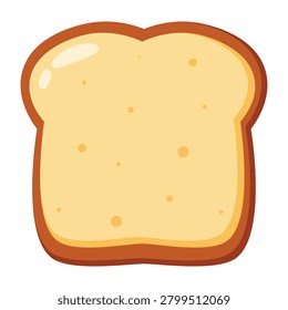 Cartoon Toast Bread Slice Bakery Food Icon