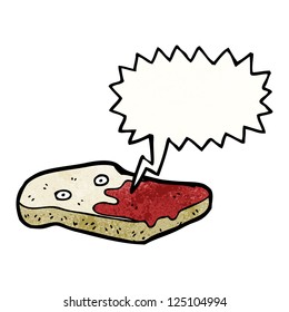tostada de caricatura difundida con mermelada