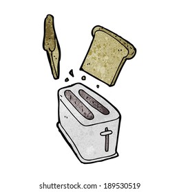 cartoon toaster spitting out bread