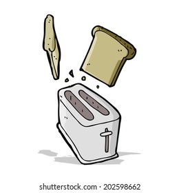 cartoon toaster spitting out bread