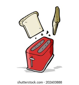 tostadora de dibujos animados escupiendo pan