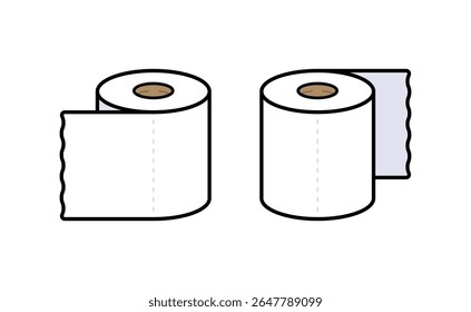 Rolos de papel higiênico de desenhos animados ilustração plana