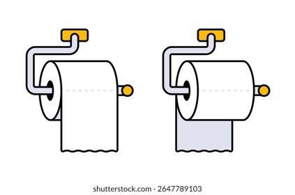 Rolos de papel higiênico de desenhos animados ilustração plana