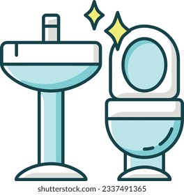 a cartoon toilet and sink with a star above it