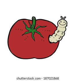 cartoon tomato with bug