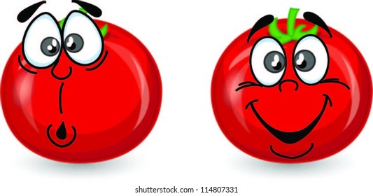 Cartoon tomato with emotions