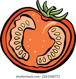 Cartoon Tomato Fruit Illustration Vector