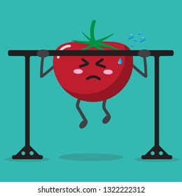 cartoon tomato health strong background isolate with character cute and vector design