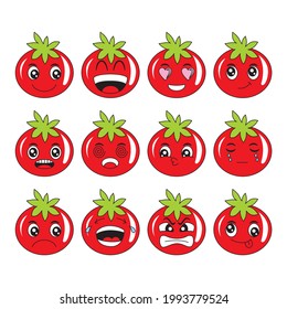 ilustración vectorial de icono de tomate de dibujos animados