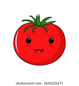 cartoon tomato in kawaii style