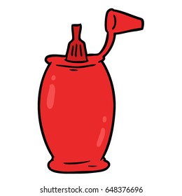 cartoon tomato ketchup bottle