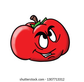 Cartoon tomato on white background vector illustration