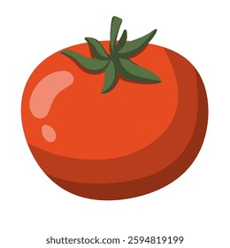 Cartoon Tomato Vector – Fresh Red Vegetable Clipart