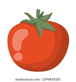 Cartoon Tomato Vector – Fresh Red Vegetable Clipart