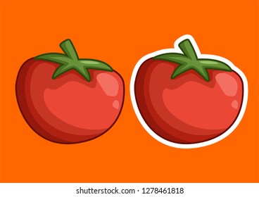 cartoon tomato vector illustration