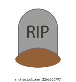 caricatura de tombstone. Piedra antigua. Ilustración vectorial.