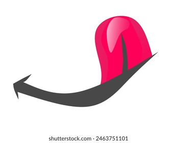 cartoon tongue illustration with white screen isolation in EPS file format