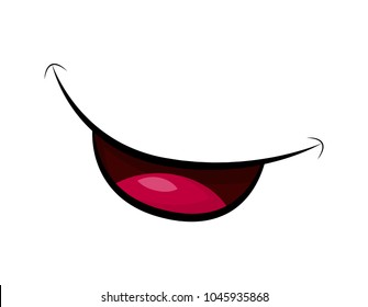 cartoon tongue simple smile isolated on white background
